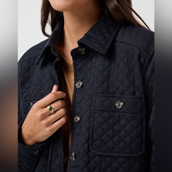 NWT Travis Mathew Diamond Quilted Shacket Black Sz XS - Picture 2 of 10